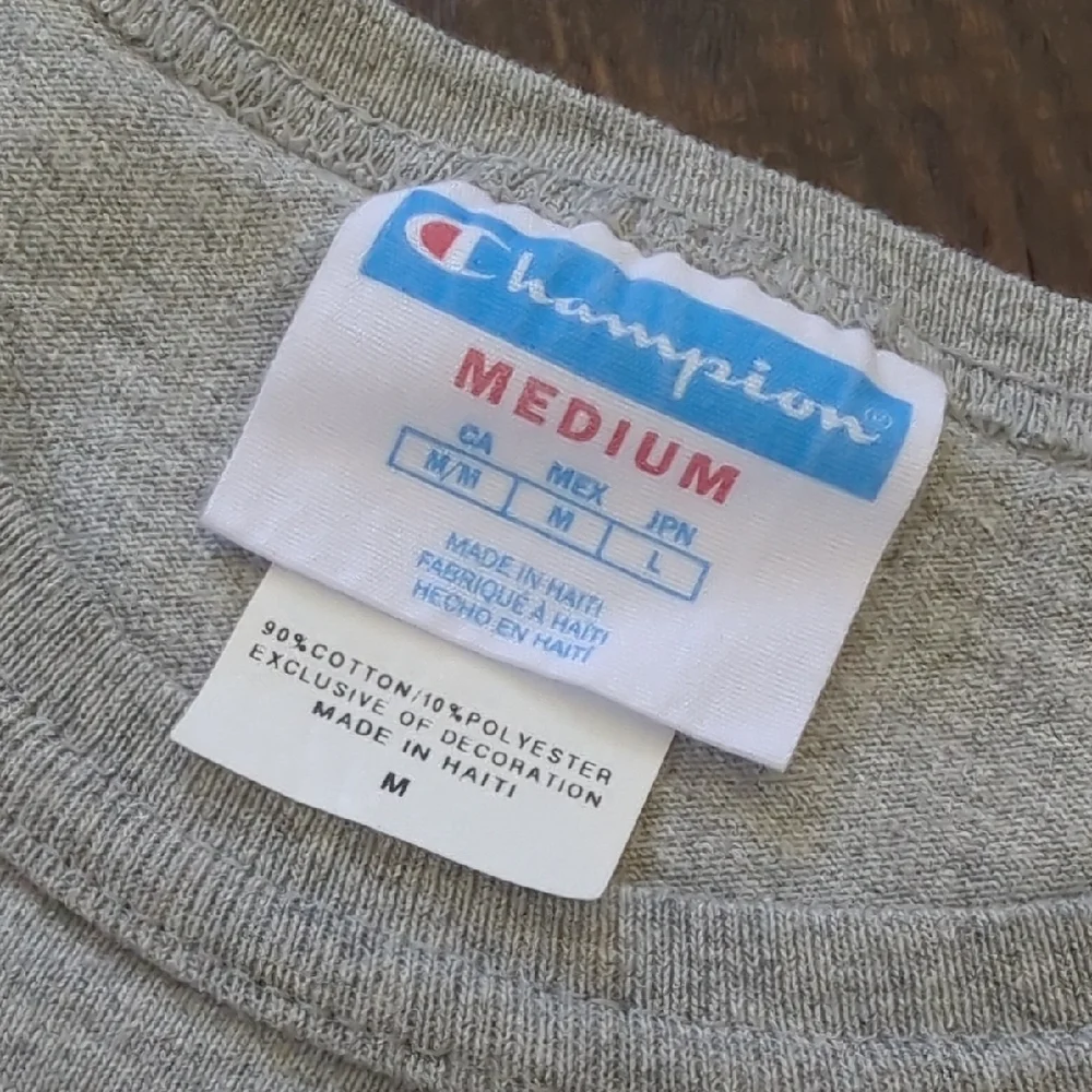 CHAMPION I Red, White & Blue Striped Embroidered Logo Short Sleeve T-Shirt, M - Picture 5 of 10